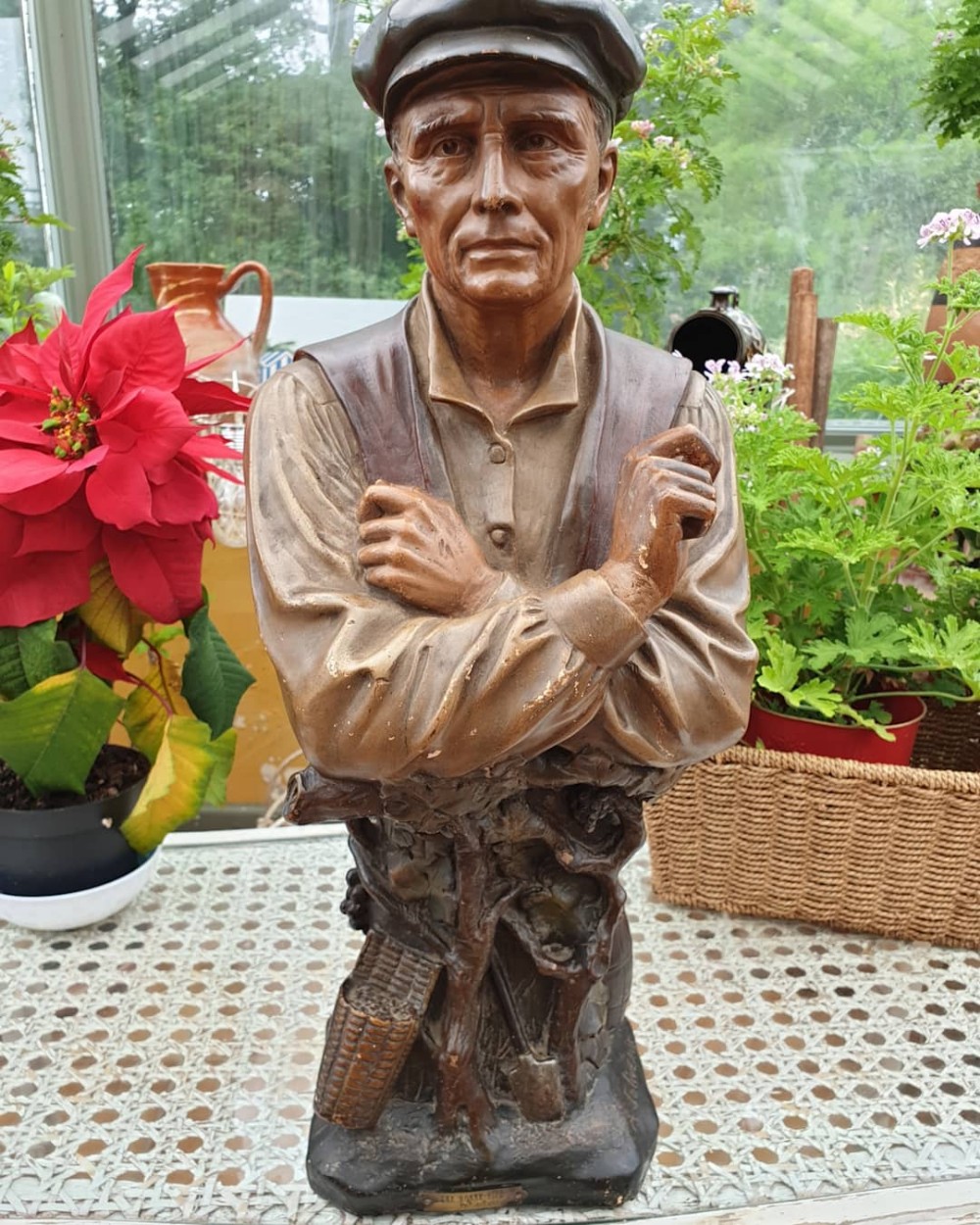 superb 19thc terracotta figure of the woodman by