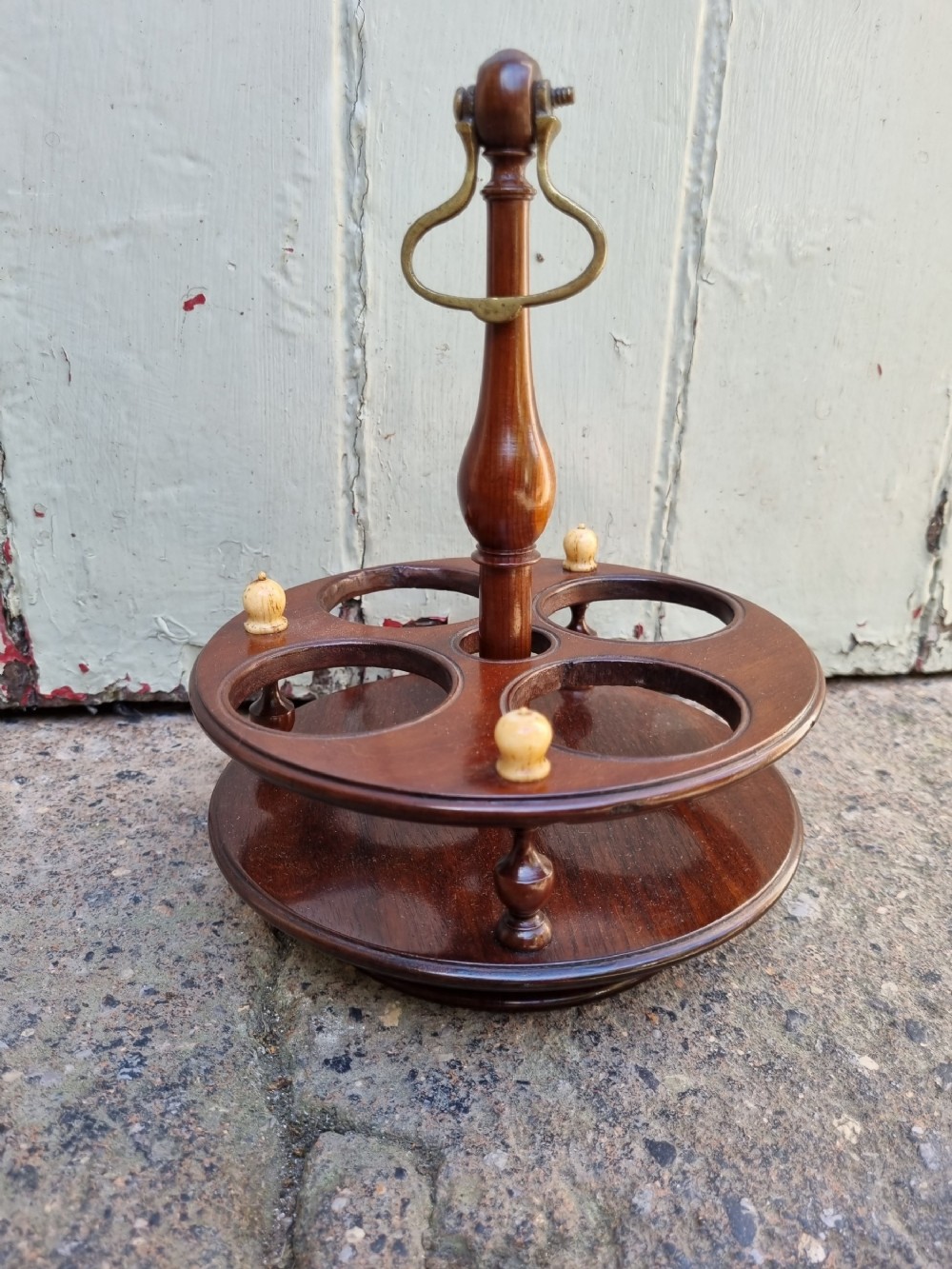 treen mahogany 4 bottle georgian condiment holder