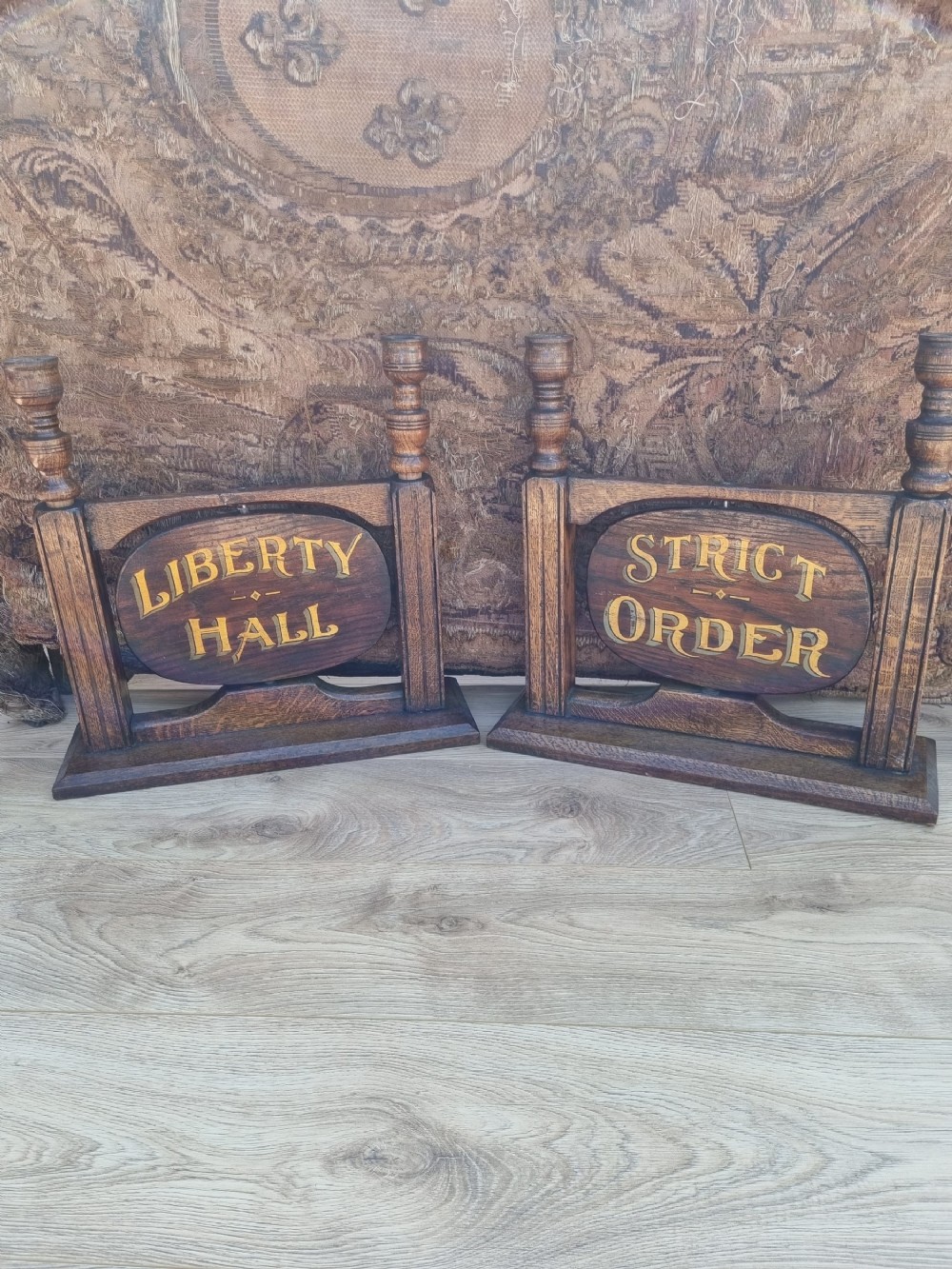 a antique masonic hall sign double sided