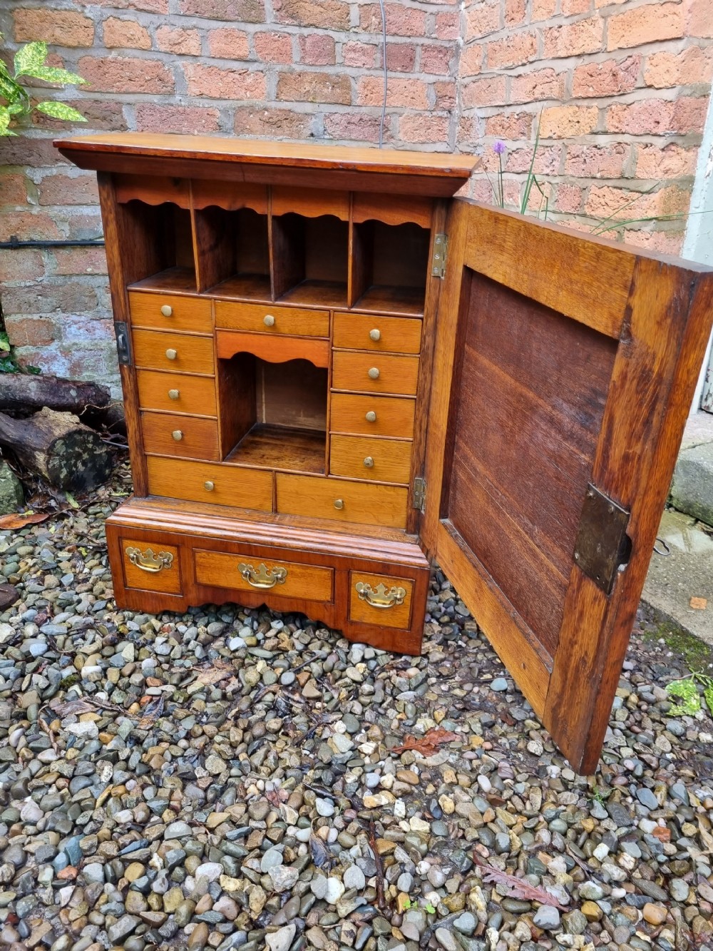 georgian oak and mahogany spice cupboard