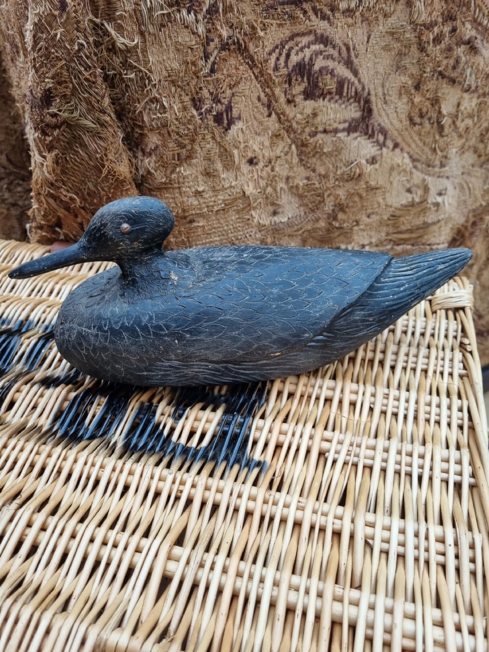 good 19thc naive wooden long billed decoy duck