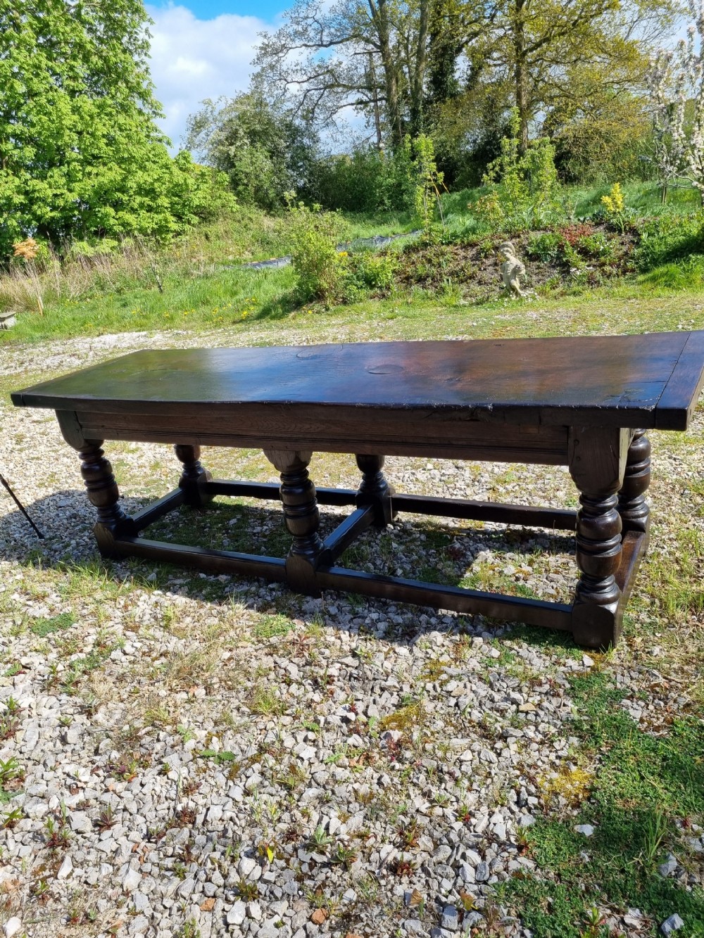 large mid 17thc welsh oak refectory table one piece top