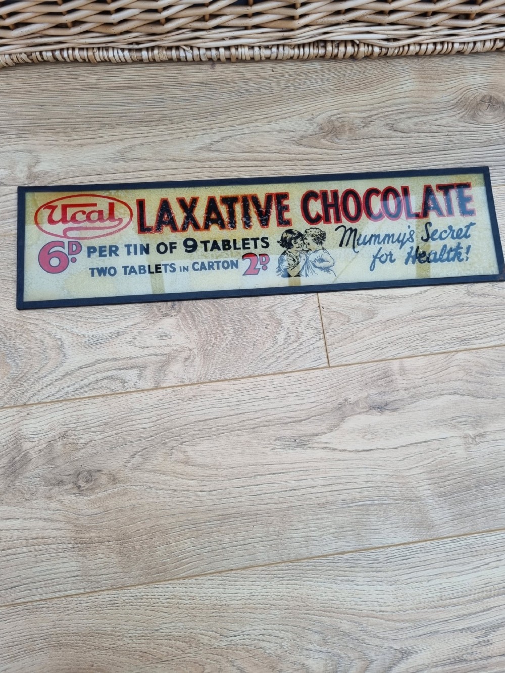 early 20thc glass sign unusual subject