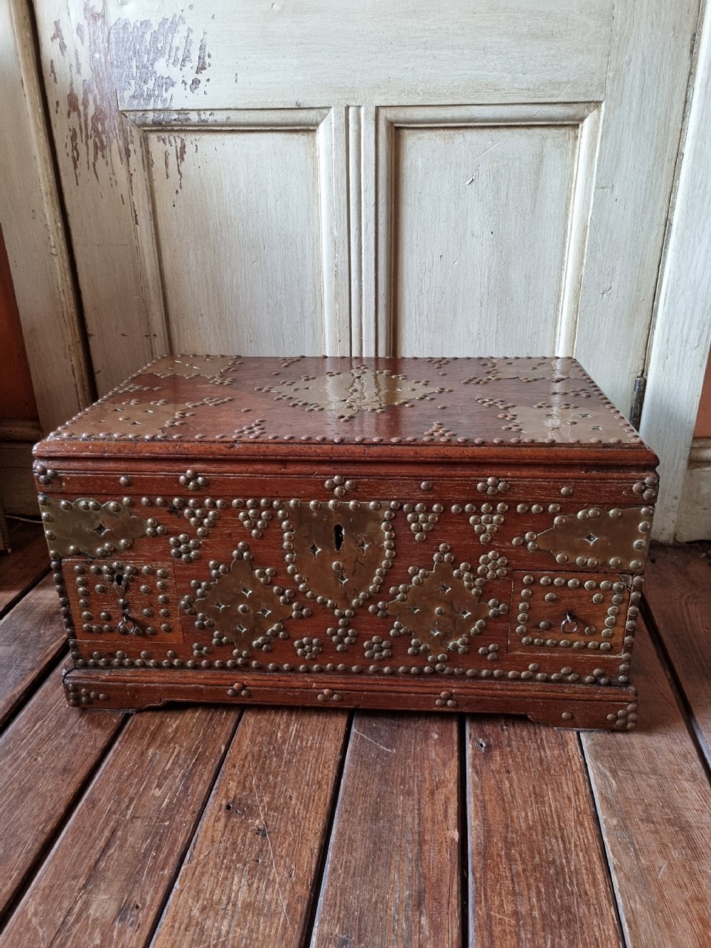 19thc small camphorwood and brass zanzibar chest