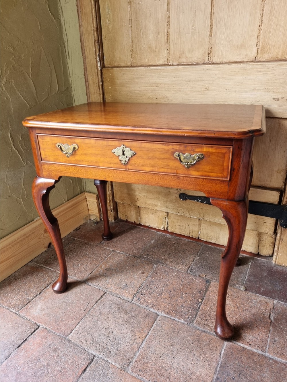 solid walnut george11 cabriole leg side table lowboy