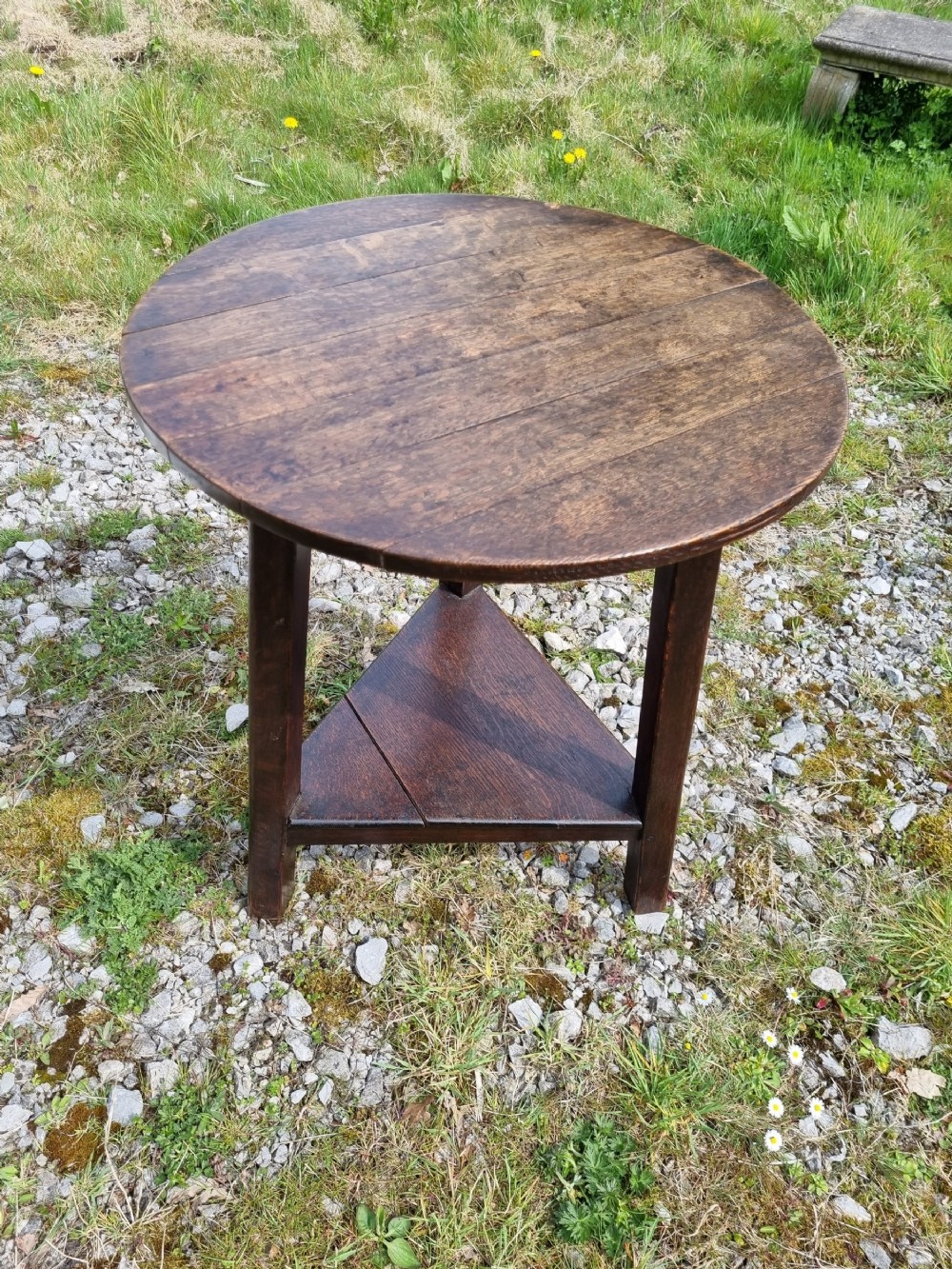 a good oak late 18thce19thc oak cricket table
