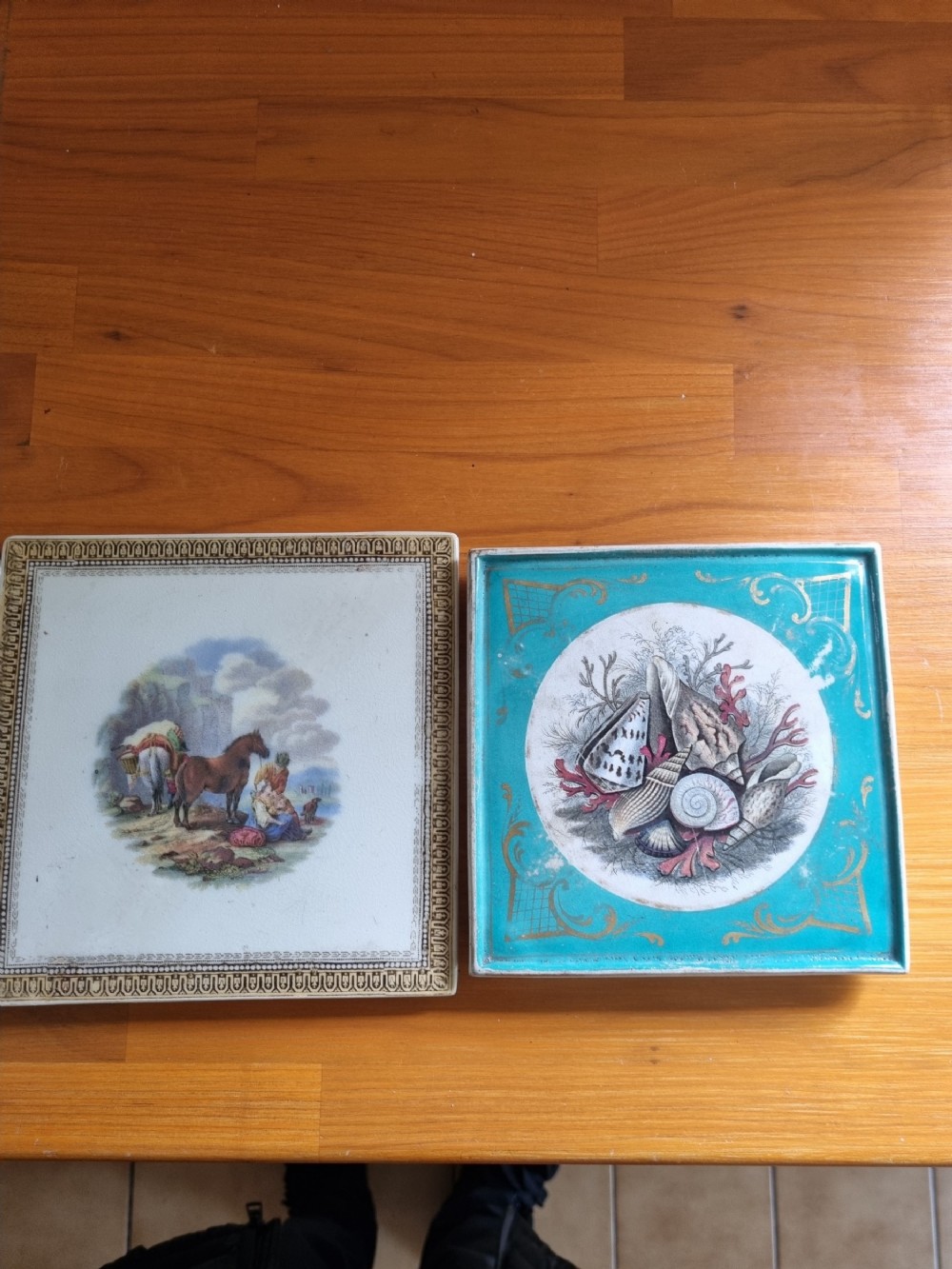 2 19thc prattware teapot stands