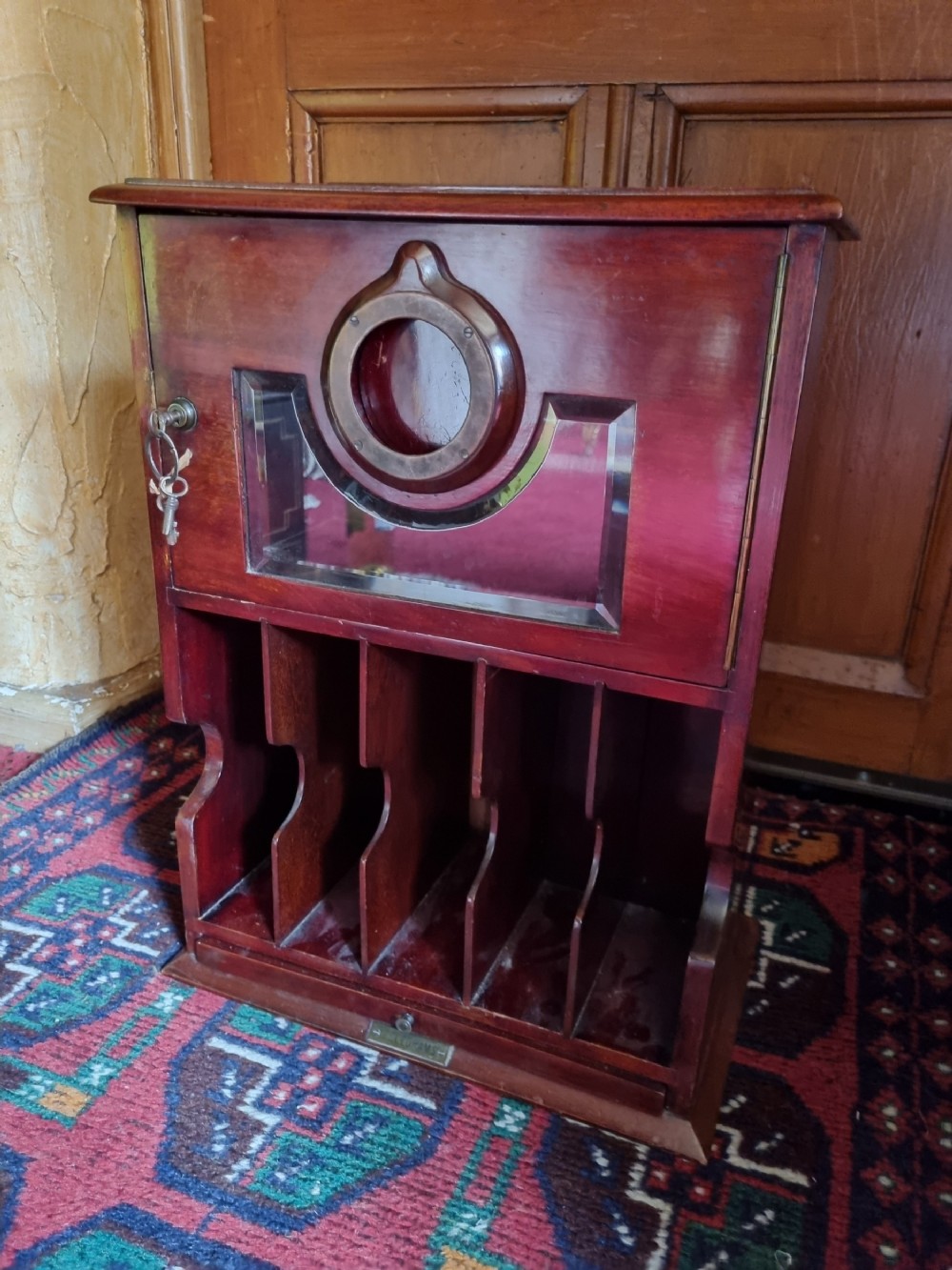 mahogany and brass country house post box