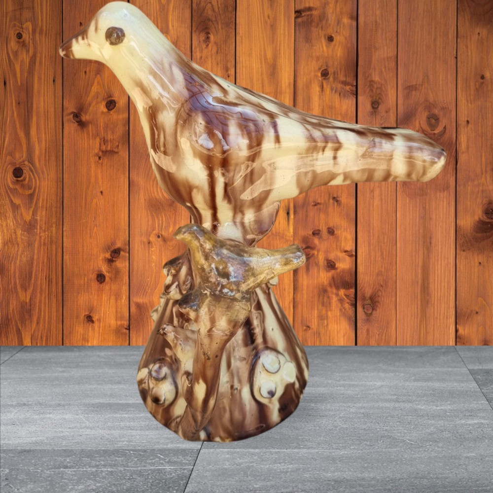 a large 19thc whieldon pottery type bird whistle