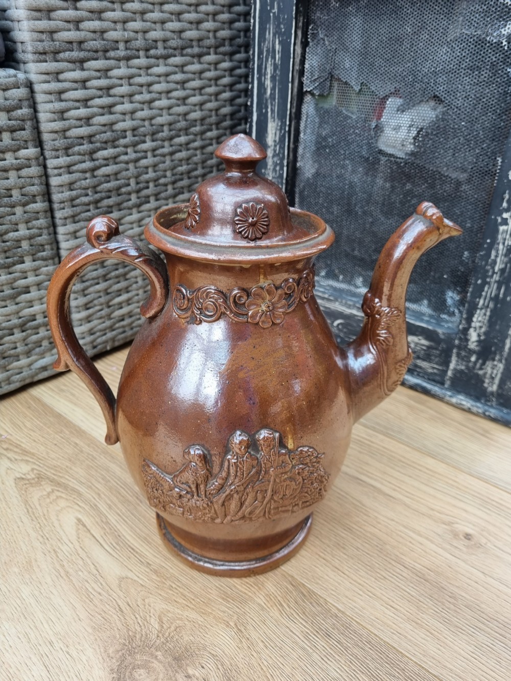 large perfect l18thc stoneware coffee jug
