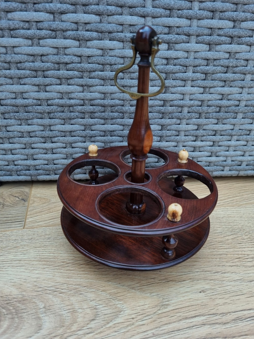 georgian mahogany treen 4 bottle holder