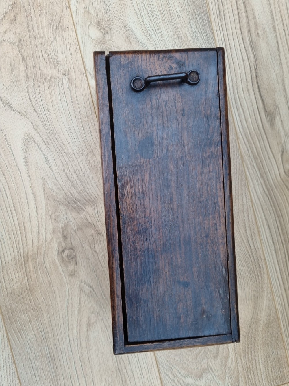 a primitive 18thc oak hanging candle box