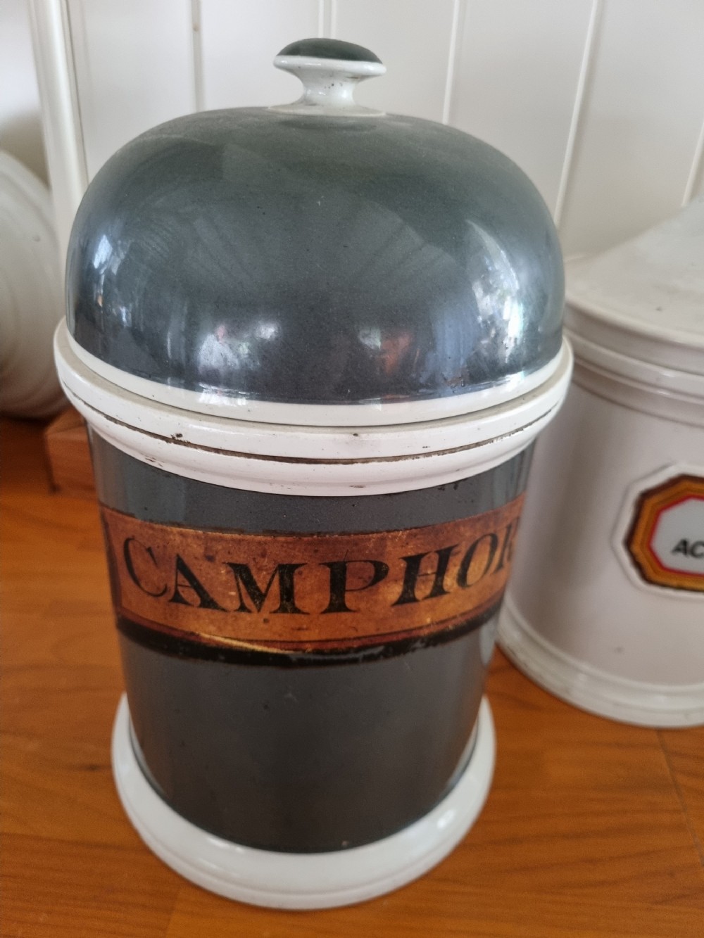 large 19thc ceramic chemist jar