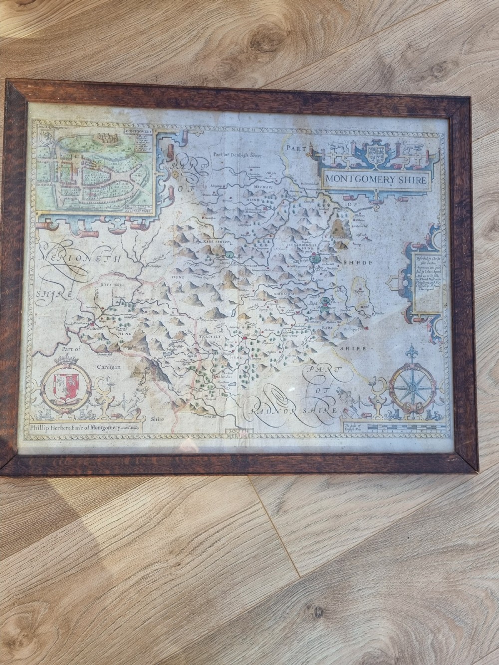 john speed 17thc map of montgomeryshire