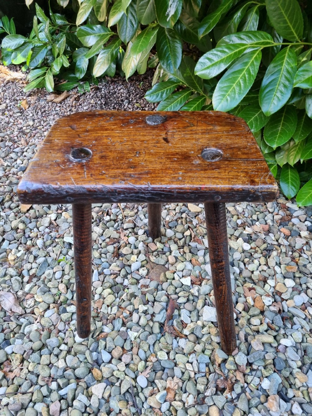lovely 18thc welsh oak and ash milking stool