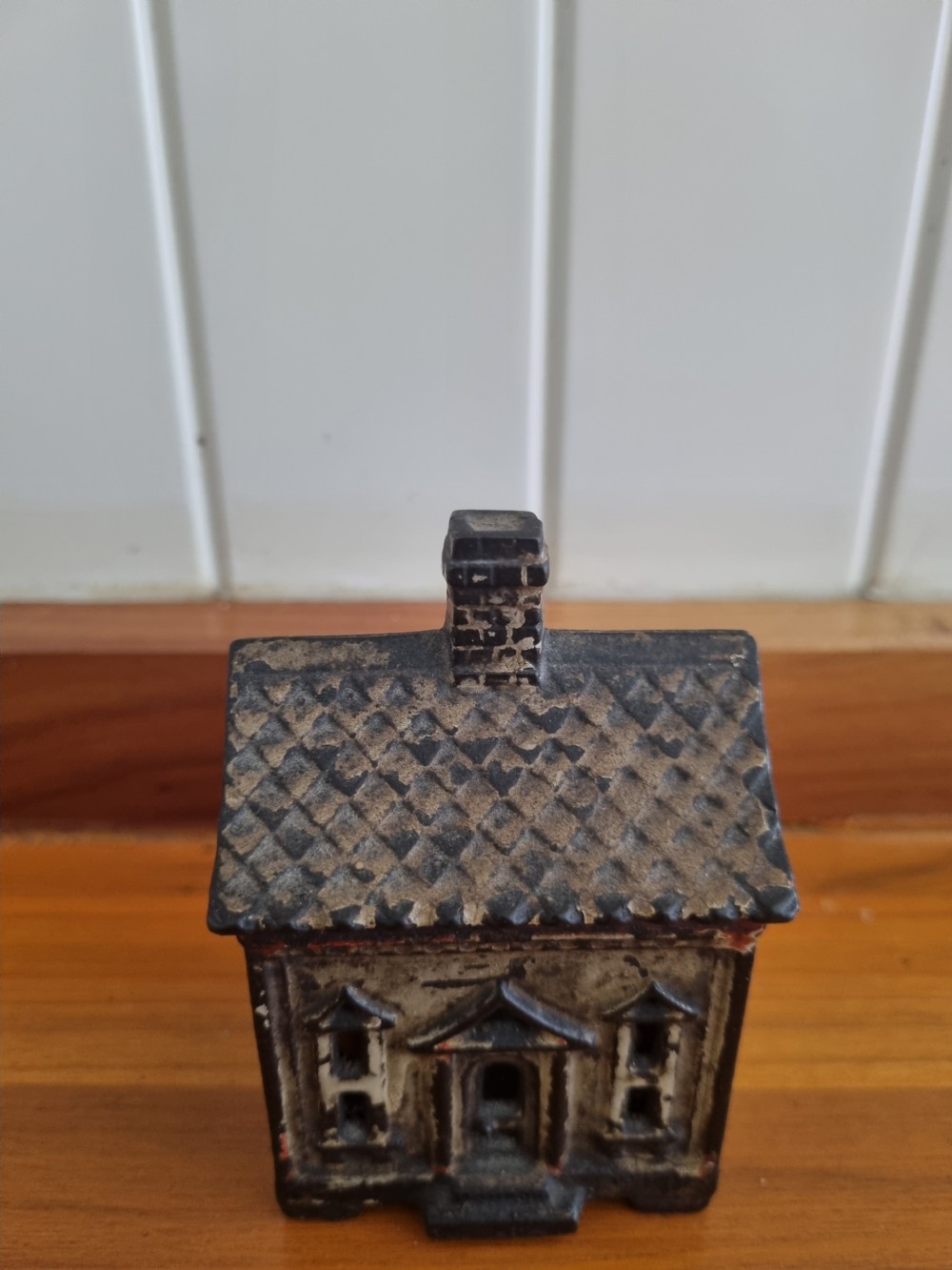rare small cast iron house money box 19thc