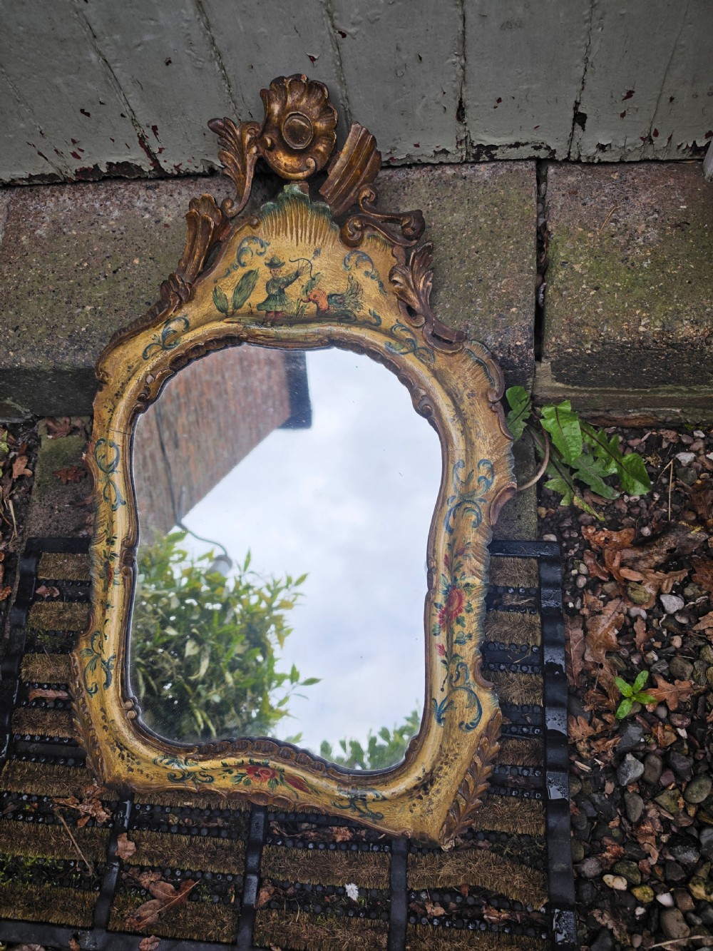 rare original 18thc venetian lacca wall mirror