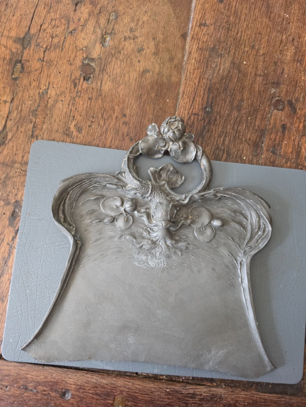 art nouveau pewter crumb tray by orivit