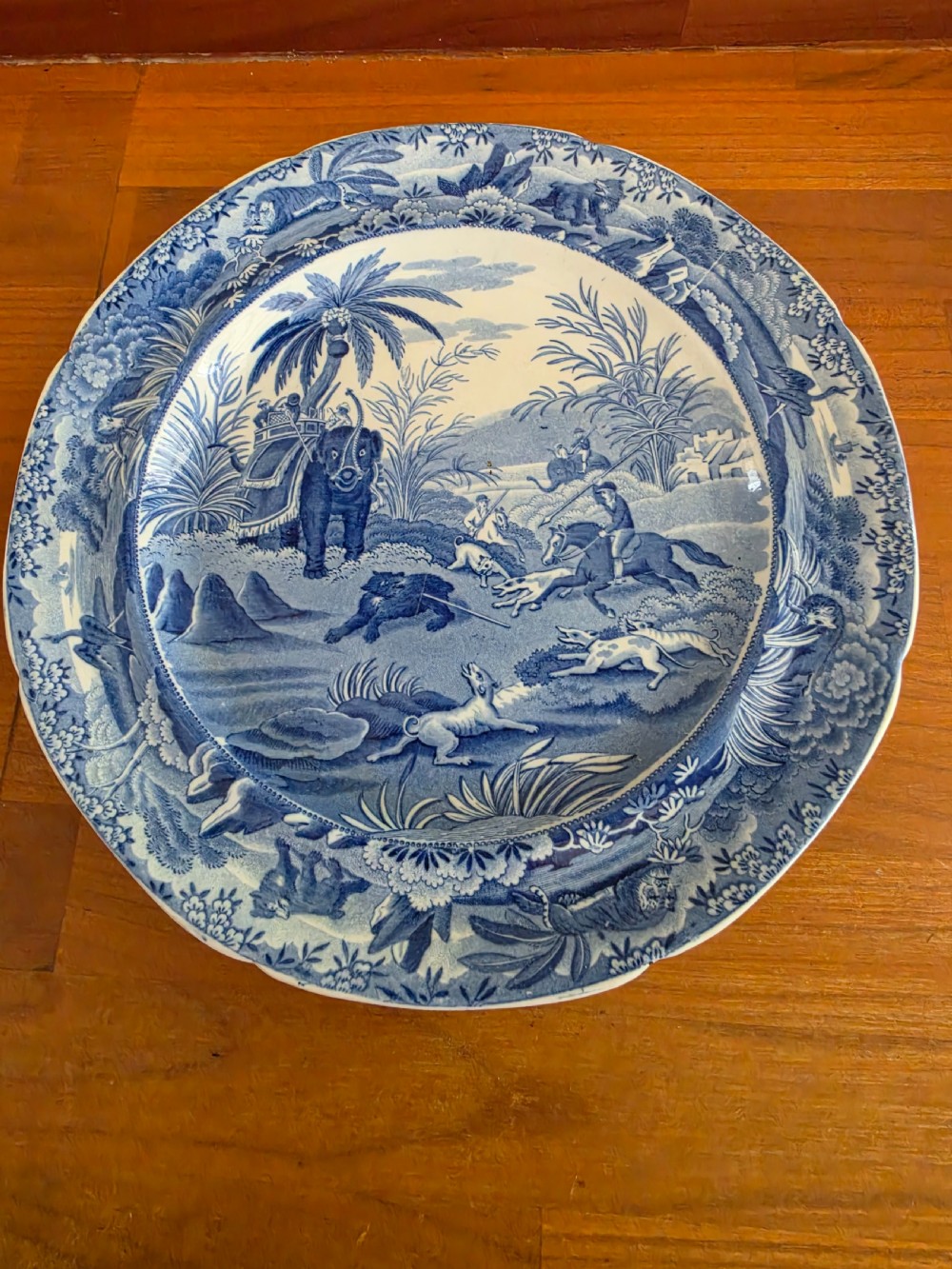 19thc spode death of the bear plate