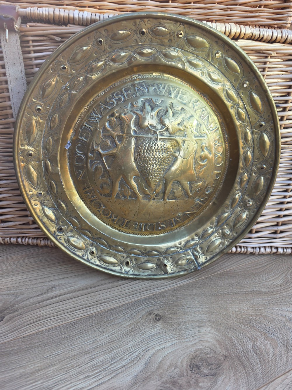a rare 17thc nuremburg alms dish 42cms d